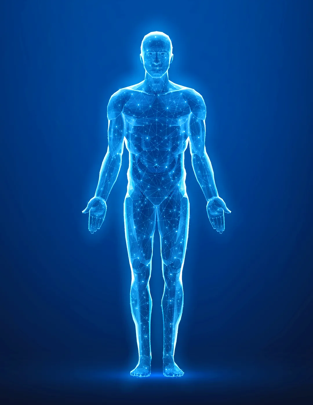 Illustration of a human body with constellation-like connections throughout the body.